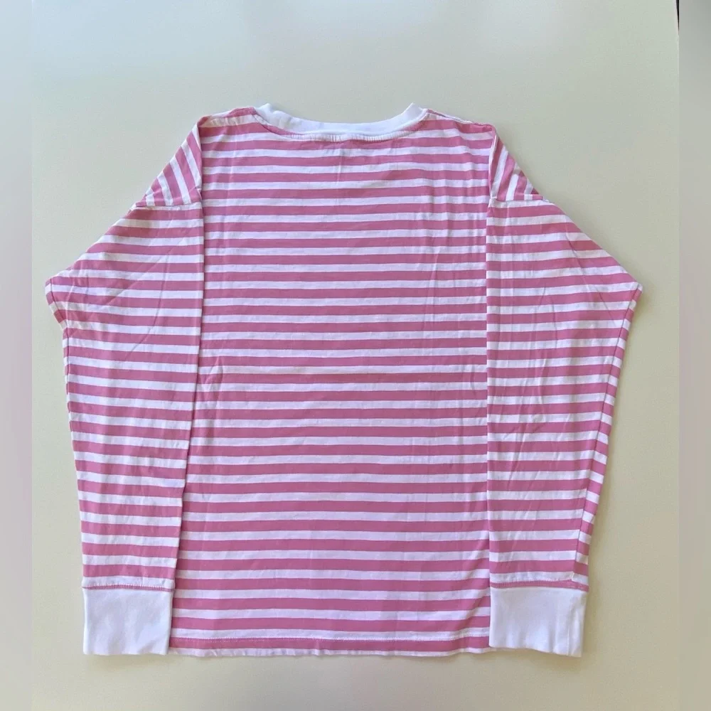 J. Crew Striped Long-Sleeve Cotton T-Shirt, Cotton Long Sleeve Tee Shirt Sz: L - Picture 2 of 6